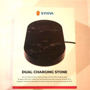 Einova - Stone 10W Dual Wireless Charging Pad for Qi Devices - Black Marble